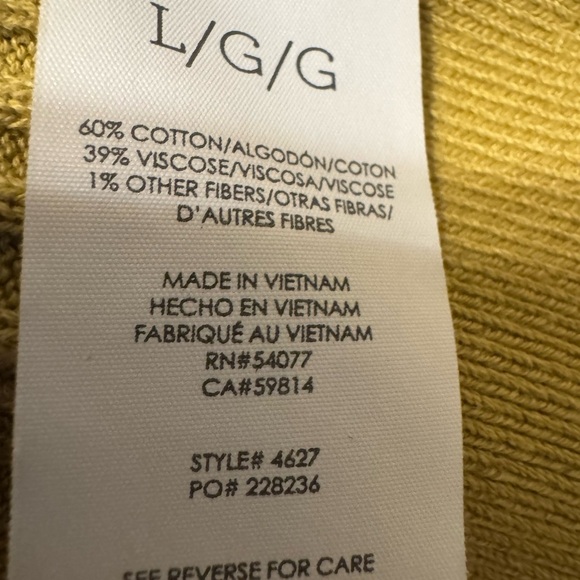 Cabi Women's Happy Pullover Sweater style 4627- Yellow Green EUC - Picture 7 of 7